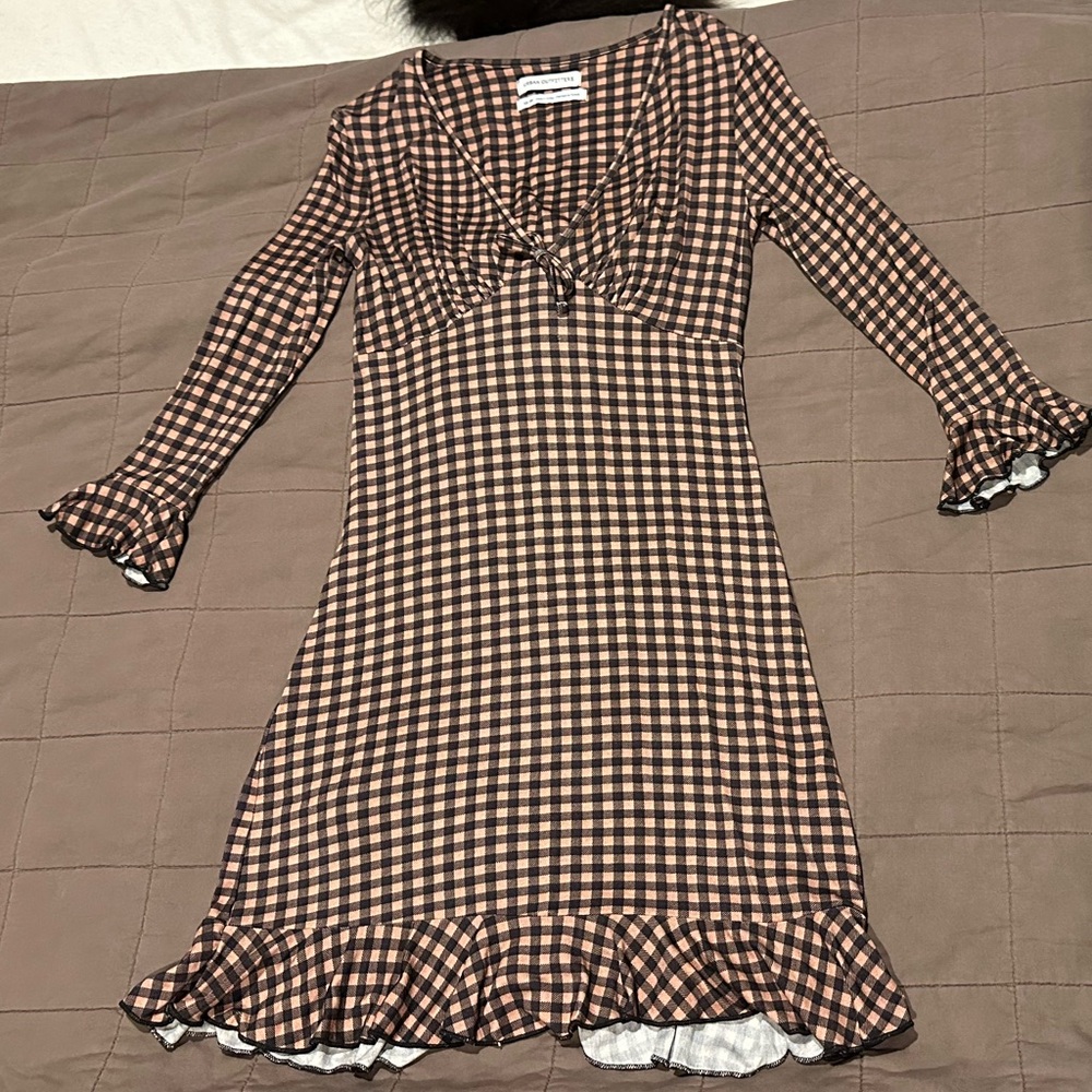 Urban Outfitters Peach & Black Gingham Dress